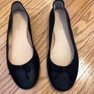 CREWCUTS Black Leather Ballet Flats Made in Italy